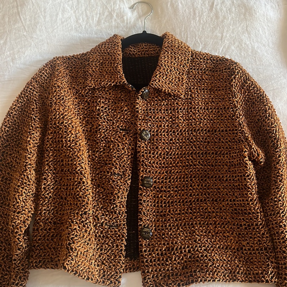 Vintage Velvet Jacket Camel Brown